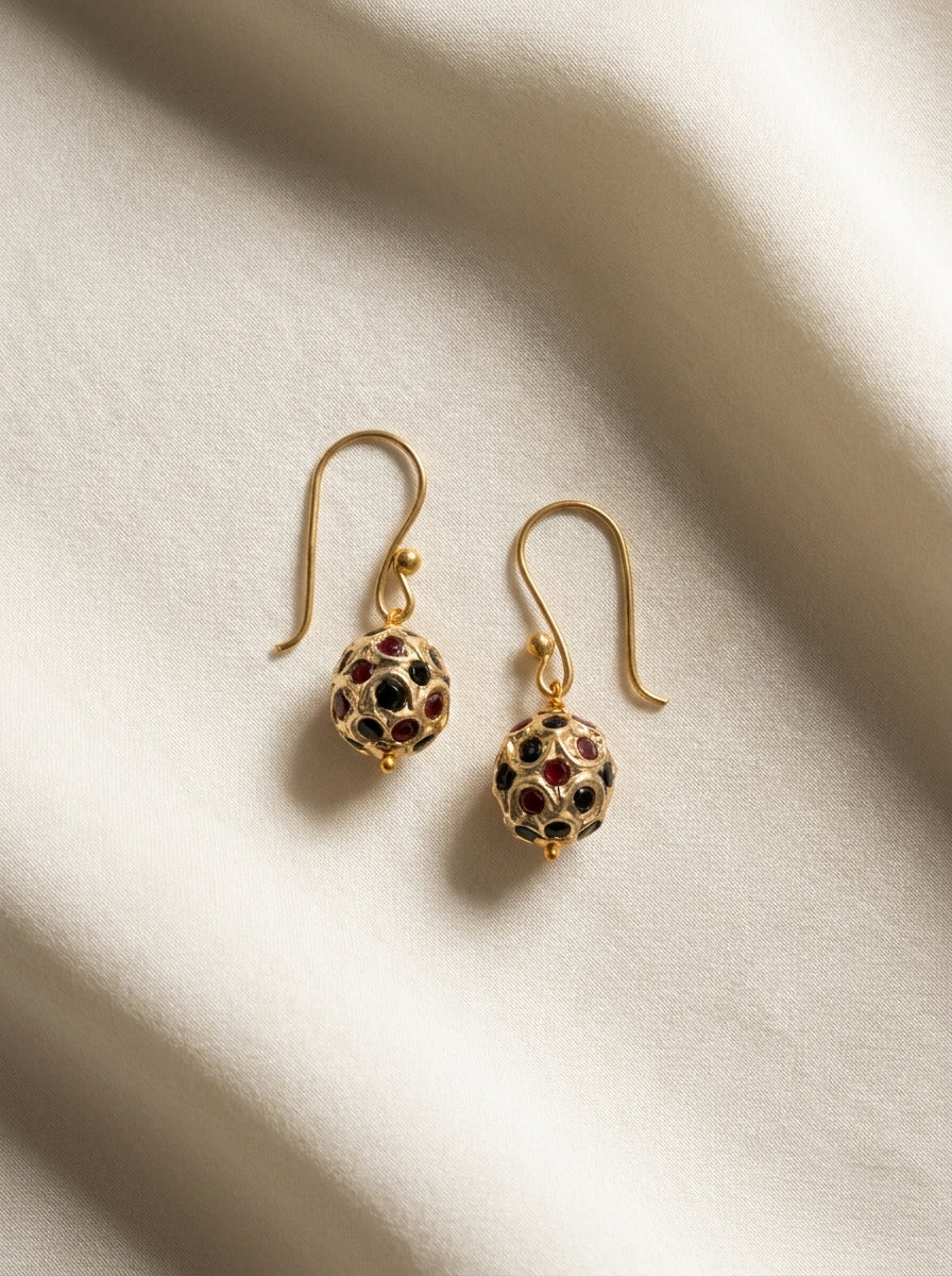Gilded Bazaar Drops — handmade gold-tone beads jewelry by Sima & Sid