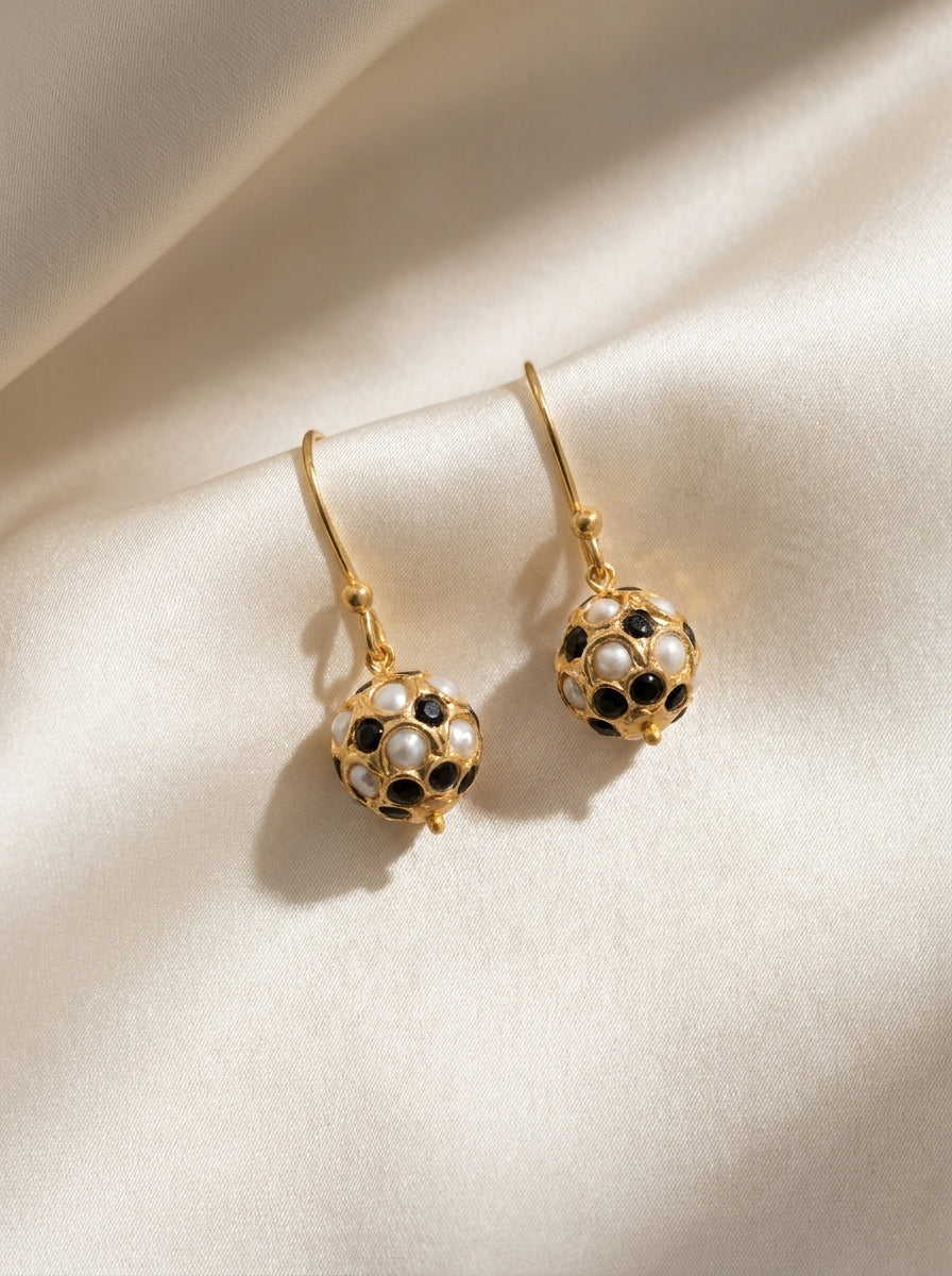 Gilded Lattice Drops — handmade gold-tone openwork beads jewelry by Sima & Sid