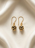 Noir Pavilion Drops — handmade gold-tone openwork metal jewelry by Sima & Sid