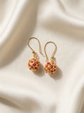 Coral Majlis Drops — handmade gold-tone filigree jewelry by Sima & Sid