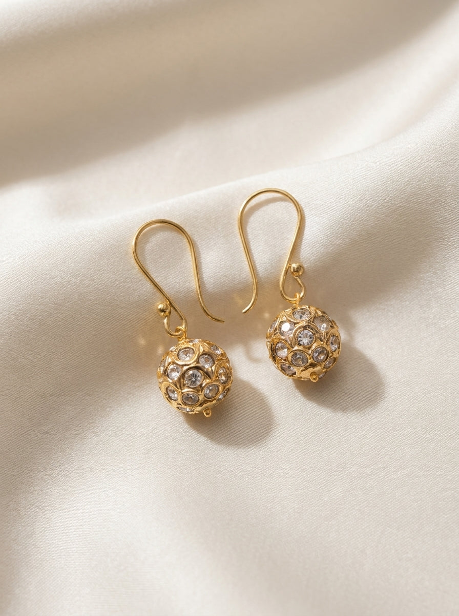 Crystal Honeycomb Drops — handmade clear faceted glass jewelry by Sima & Sid