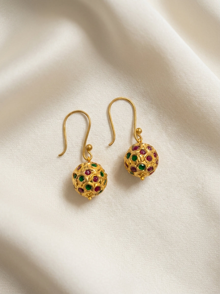 Gilded Pavilion Drops — handmade gold-tone beads jewelry by Sima & Sid
