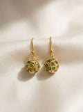 Chartreuse Lattice Drops — handmade gold-tone filigree jewelry by Sima & Sid