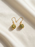 Emerald Filigree Drops — handmade gold-tone filigree jewelry by Sima & Sid