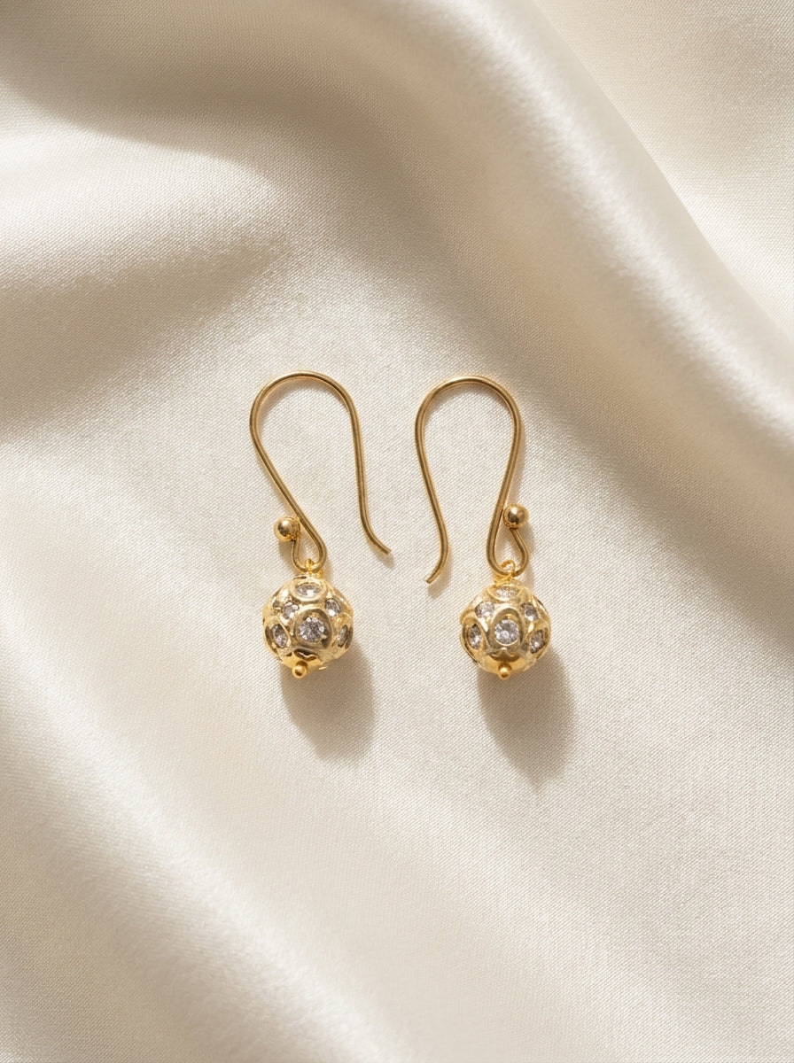 Gilded Constellation Drops — handmade gold-tone beads jewelry by Sima & Sid