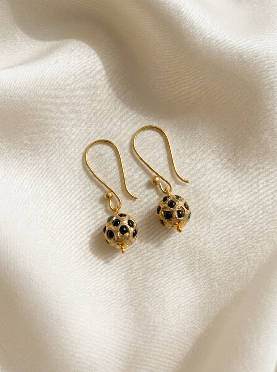 Gilded Relic Drops — handmade textured gold-tone metal jewelry by Sima & Sid