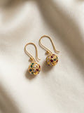 Jewel Mosaic Drops — handmade gold-tone metal jewelry by Sima & Sid