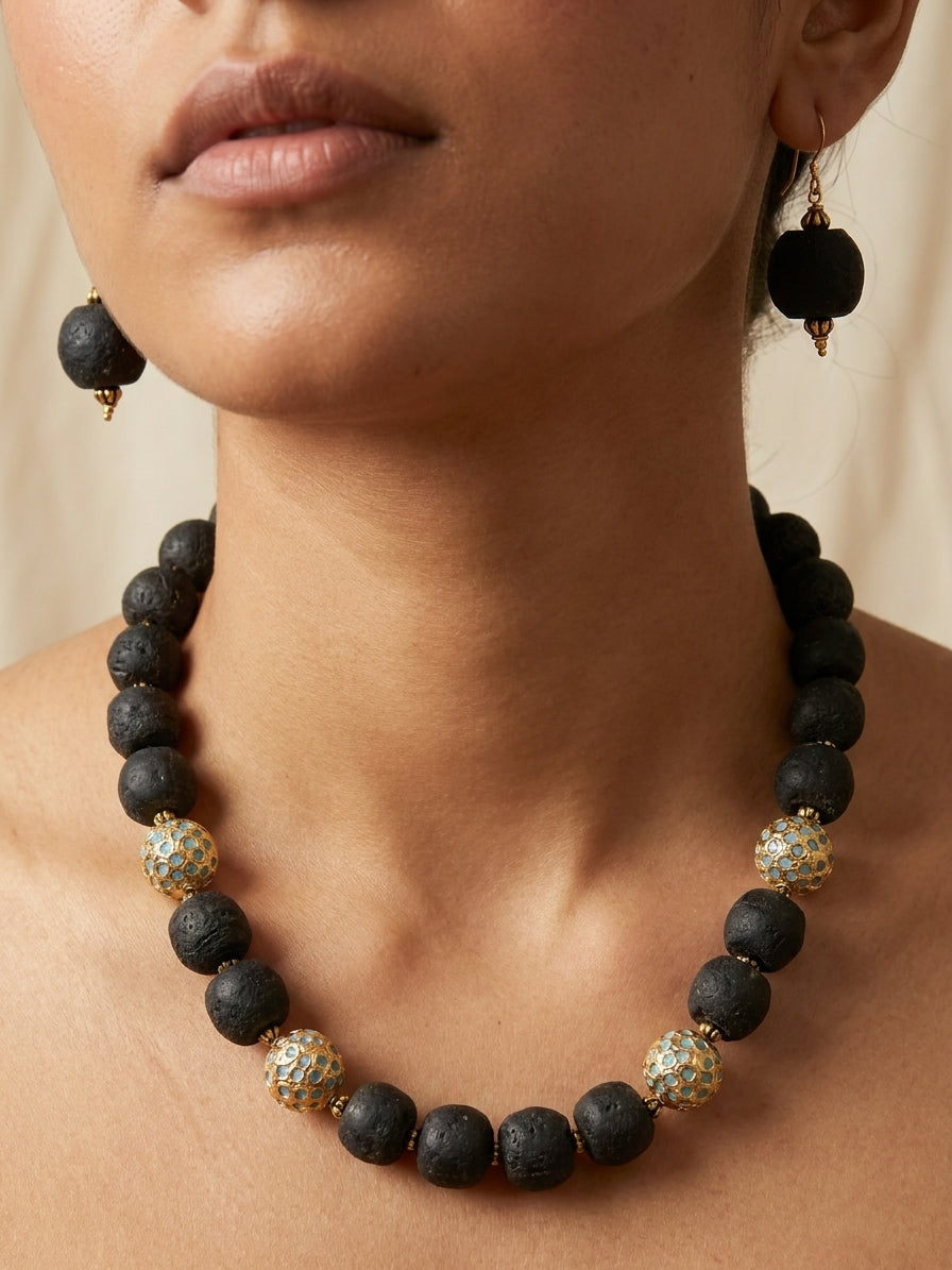 Black Lava Turquoise Treasures