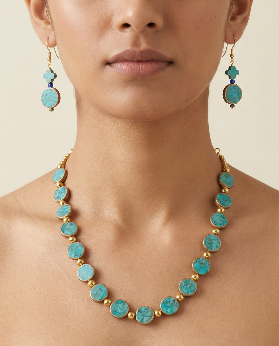 Turquoise Basin Necklace Set