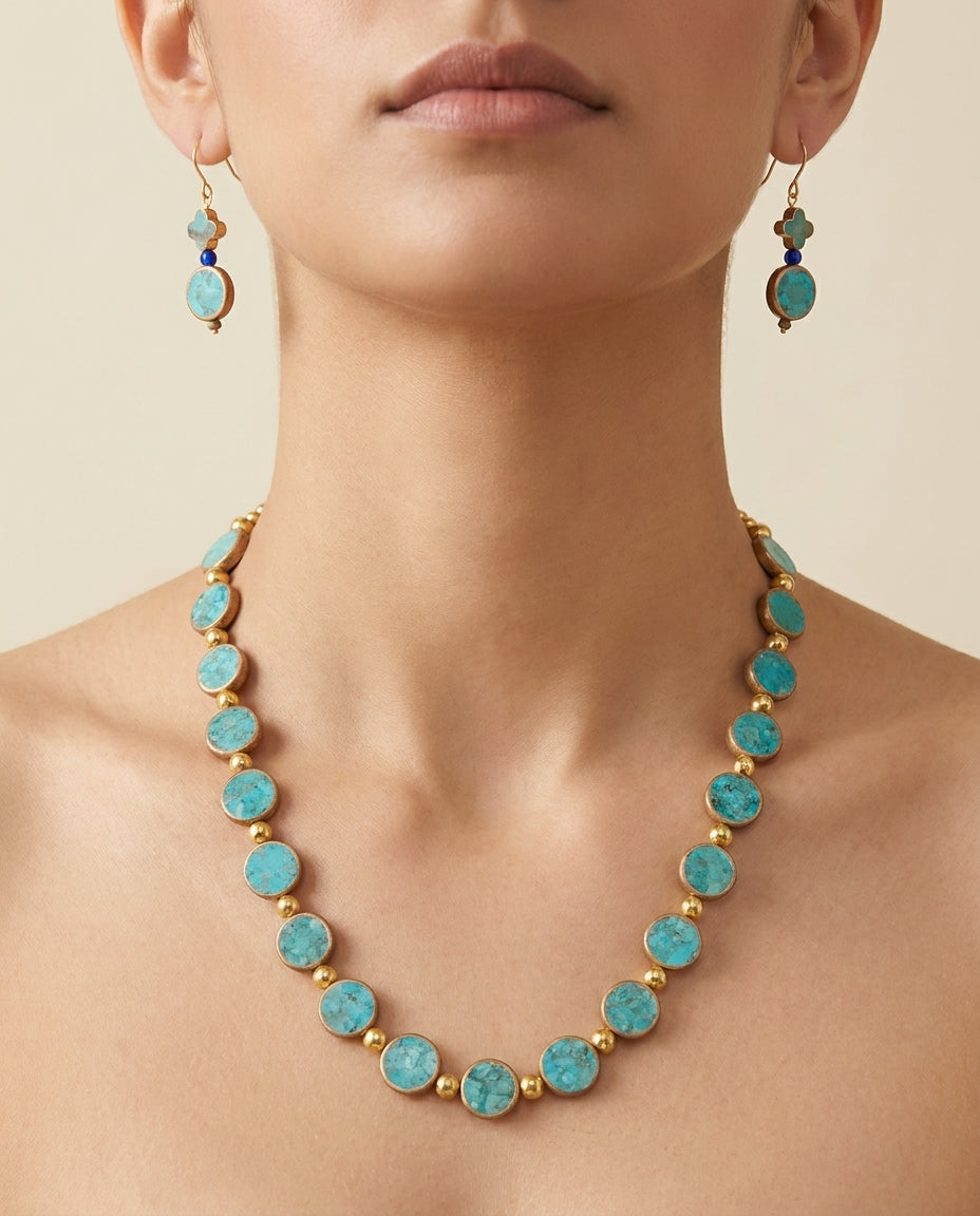 Turquoise Basin Necklace Set