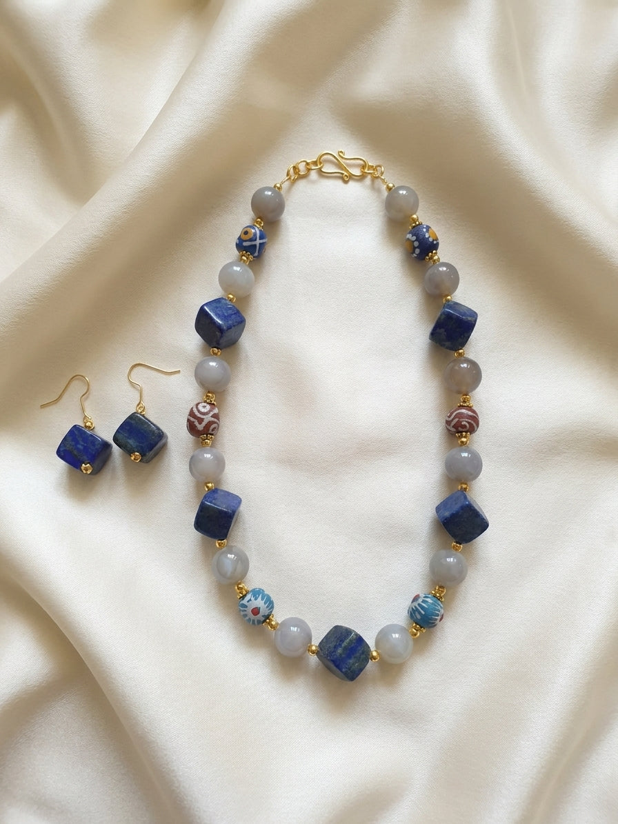 Azure Scroll Necklace Set