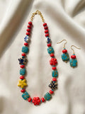 Scarlet Kaleidoscope Set — handmade matte red stone jewelry by Sima & Sid
