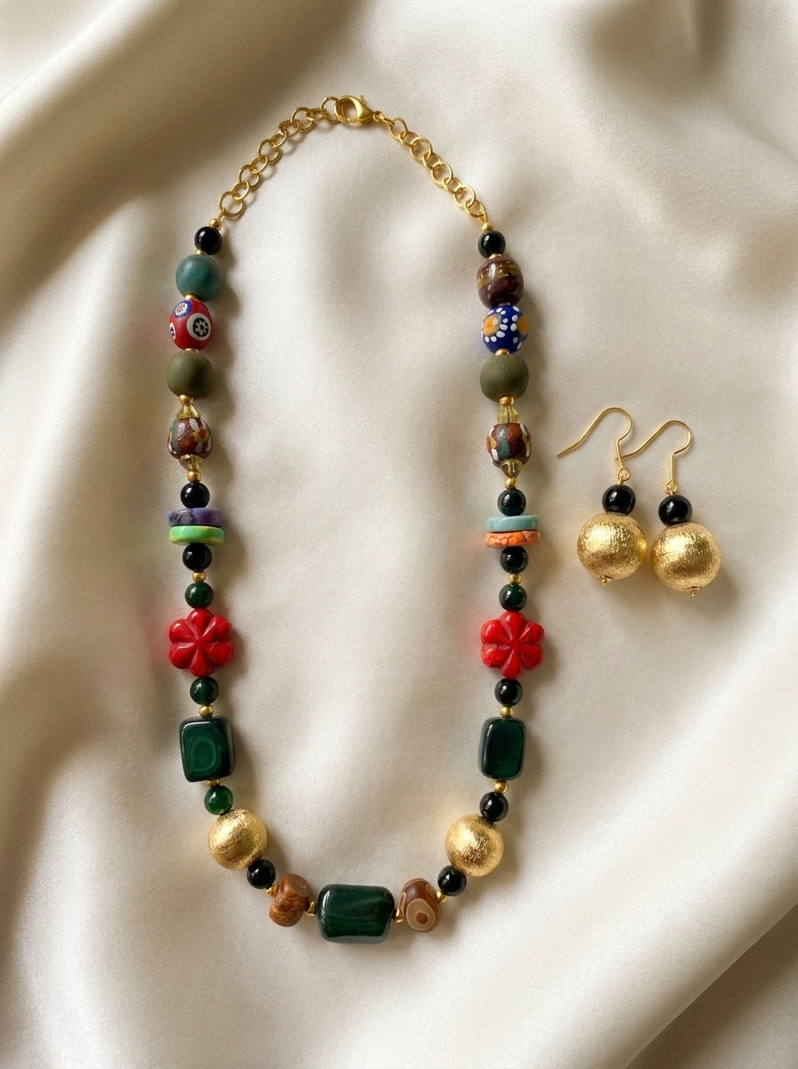 Jewel Bazaar Set — handmade millefiori glass jewelry by Sima & Sid