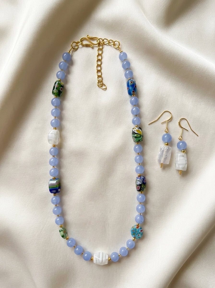 Periwinkle Medley Set — handmade periwinkle glass jewelry by Sima & Sid