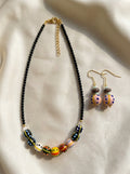 Obsidian Kaleidoscope Set — handmade lampwork glass jewelry by Sima & Sid