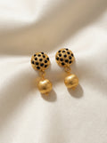Noir Temple Drops — handmade black glass beads jewelry by Sima & Sid