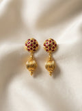 Crimson Temple Drops — handmade gold-tone metal beads jewelry by Sima & Sid