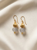 Smoke Pavilion Drops — handmade translucent grey glass jewelry by Sima & Sid